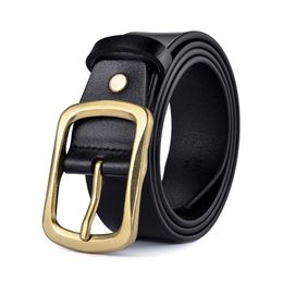 Belts Men Genuine Leather Belt High Quality Metal Pin Buckle Designer Original Cowhide Male Waist Strap DropBelts BeltsBelts