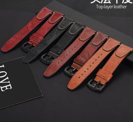 Wholesales Customised Gt001 retro Genuies Leather watch bands Top layer leather Good quality straps for Samsung galaxy huawei GTsmartwatches 22mm