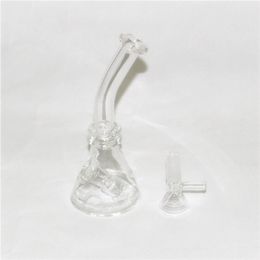 Hookah Glass Beaker Mini Water pipe oil rigs wax smoking bubbler pipes with 10mm glass bowls