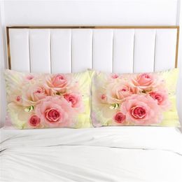 3D Pillow case Custom 50x70 50x75 50x80cm Decorative Pillow Cover Bedding For Wedding Flowers Drop Ship Home Textile 220613