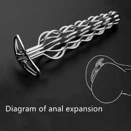 6 Beads Anal Plug Hollow Metal Butt Prostate Massager Intimate Bdsm Stimulator sexy Toys For Women Couples sexytouse Man