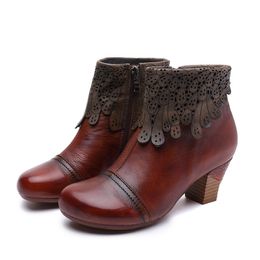 royalmoda Handmade leather womens autumn and winter new highheeled European fashion boots 201102