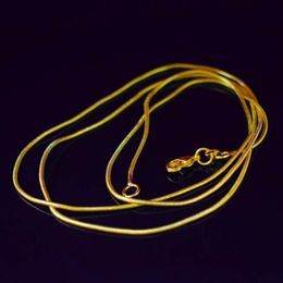 1.2MM 18K Gold Plated Smooth Snake Chain Necklace Lobster Clasps Chain Wedding Party Jewellery 16inch --- 30inch