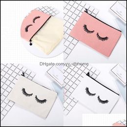 Storage Bags Home Organisation Housekee Garden Large Bag Eye Lashes Pouch Canvas Cosmetic Pencil Travel Mti Function Woman Man Fashion Acc