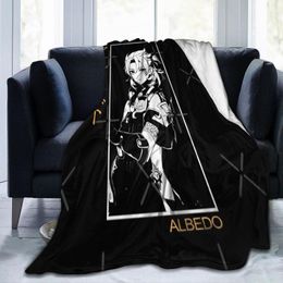 Blankets Albedo Genshin Impact Blanket Bedspread Bed Plaid Hooded Beach Towel LuxuryBlankets