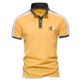 AIOPESON Brand Cotton Polo Shirts for Men Fashion Sport Football Mens Polos Quality Short Sleeve Tops Tee Shirt Mens Clothing 220704