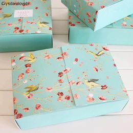 packing boxes for flowers Canada - Gift Wrap 20pcs Big Blue Flower Birds Decoration Bakery Package Dessert Candy Cookie Cake Packing Box Boxes Supply FavorsGift
