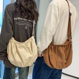 Evening Bags 100% Cotton Teenager High Street Canvas Hobo Shoulder Bag Student Casual Soft Cloth Big Size School Book Laptop Messenger