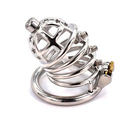 spiked male chastity steel Canada - Male Chastity Device Metal Spiked Cock Cage Steel Bondage Sissy Sex Toys Bolted CBT BDSM with Urethral Catheter Penis Rings Erect 2744