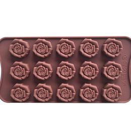 1PCS Rose Flowers Shaped Silicone Chocolate Mould Cookware Baking Tool Kitchenware Fondant Cake Decoration Tool 20220611 D3