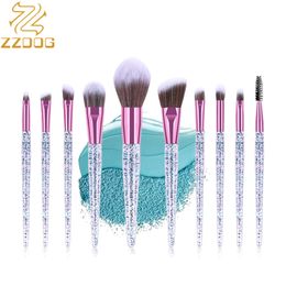 no 7 foundation NZ - ZZDOG 7 10Pcs High Quality Cosmetics Tool Kit Soft Makeup Brushes Set Eye Shadow Powder Foundation Eyebrow Blending Beauty Brush 220722
