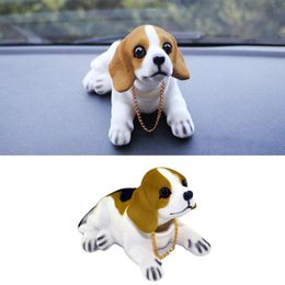 Interior Decorations 1Pcs Car Dashboard Shaking Head Dog Ornament Cute Nodding Accessories Decoration Resin PuppyInterior