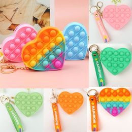 Fidget Decompression Toy Cute Love Bubble Purse Bags Stress Relief Toys Pop for Girl Birthday Gift