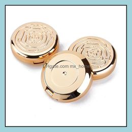 Packing Boxes Office School Business Industrial Gold Empty Cosmetic Eyeshadow Case With Aluminum Pan Mirror M Dhxki
