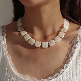 High Quality Unique Full Square Baroque Pearl Choker Necklace for Women Wedding Bridal Elegant Short Clavicle Chain Neck Jewellery