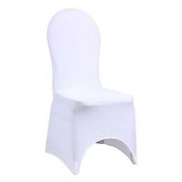 -Großhandel 6 Stücke Spandex Stretch Stuhl Cover für Hochzeitsdekoration El Küchen Bankett Weiß schwarz 220512