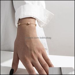 Link Chain Bracelets Jewellery Korean Version Fashion All-Match Single Layer Tassel Personality Ins Wind Gold Lit Dhv57
