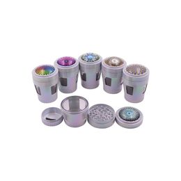 Latest Zinc Alloy Colourful White Rainbow Smoking 50MM Dry Herb Tobacco Grind Spice Miller Grinder Crusher Crystal Grinding Chopped Hand Muller Cigarette Holder DHL