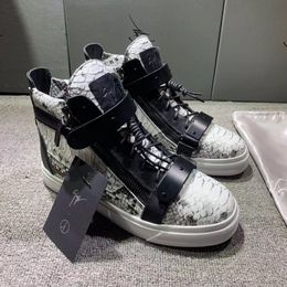 Male Platform Fashion Comfortable Double Zippers Sneakers Casual Outdoor Martin Boots Mens Brand High Top Snakeskin Sneakers Size 35-46 qweqweqwe