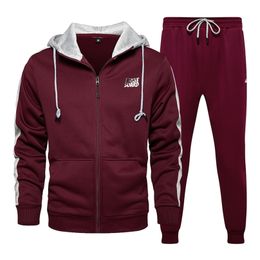 Mens Tracksuits Autumn Winter Sports Wear Workout Clothing Jogging Suit 2 Pcs Set Mens Gym Clothing Sweatsuits Outfits 201128