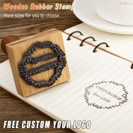 Custom Wooden Stamp Seal Wedding Party Packaging Stamp Company Address&Name Self Inking Rubber Stamp Artwork Personalized 220623