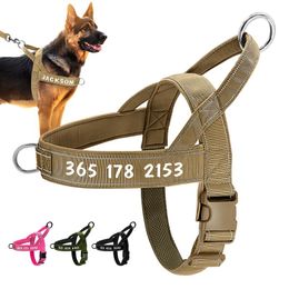 Dog Collars & Leashes Personalized Military Tactical Harness Reflective Dogs Vest Customized Pet Training For Medium Large DogsDog