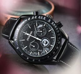 Crime Premium Mens Sports Stopwatch Watch 42mm Quartz Movement Male Time Clock Watch Hole Leather Belt classic atmosphere good looking wristwatch montre de luxe