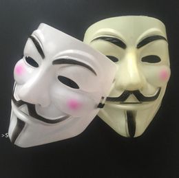 NEW Vendetta mask anonymous mask of Guy Fawkes Halloween fancy dress costume white yellow 2 Colours by sea BBA13018