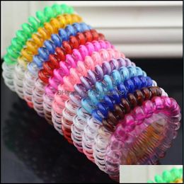 Printed Gradual Colour Telephone Coil Large And Roughened Hair Ring Elastic Head Rope 3 Styles Drop Delivery 2021 Rubber Bands Jewelry Hjzro