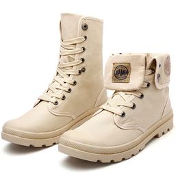 Men Military Boots Outdoor Fashion Canvas High Top Shoes Casual Ankle Black Chelsea Zapatos De Hombre 220813