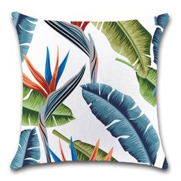 Cushion/Decorative Pillow Tropical Plants Flowers White Cushion Cover Decorative Home Throw Sofa Chair Car Seat Friend Bedroom Kids Gift Pil