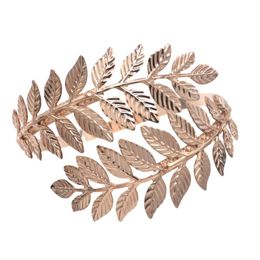 rose leafs UK - Bangle Vintage Metal Leaf Open Cuff Bangles For Women Boho Rose Gold Silver Color Alloy Female Armband Armlet Party Jewelry GiftBangle