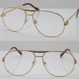 Luxury Metal Eye glasses Frames for men 1038366 Full Frame Metal Eyeglasses Oculos de Grau Masculino Optical Silver 18K Gold Classical Model Size: 59-12-140mm