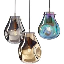 Pendant Lamps Nordic Colored Special Shaped Glass Lights Modern Art Dining Room Bedside Living Hanging Decorative