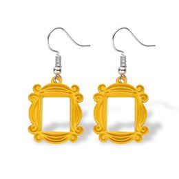 Dangle & Chandelier Friends TV Show Big Earrings Peephole Frame Yellow Earring Classic Jewelry Friend/Valentine'Day Gift Women EarringDa