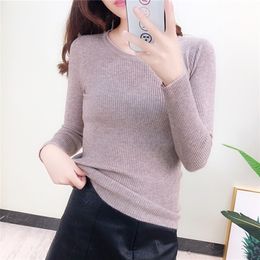 Korean Knitted Sweaters Women Long Sleeve White Sweater Women Knit Pullovers Sweater Plus Size Casual Woman Basic Sweaters XL 201223