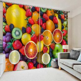 Curtain & Drapes Luxury Blackout 3D Window Curtains For Living Room Bedroom Fruit Set Bed OfficeCurtain