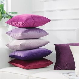 Cushion/Decorative Pillow Velvet Sofa Waist Throw Cushion Cover Home Decor Candy Colour Case Decoration Accessories