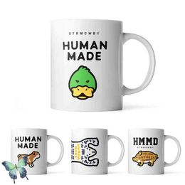 Pig Duck Bulldog Tiger Polar Bear Print Human Made Ceramic Coffee Mug Cup T220804