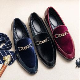 italian office shoes for men UK - Dress Shoes Italy Men Wedding Fashion Office Footwear High Quality Velvet Comfy Formal Brand Flats ShoesDress