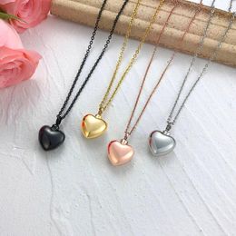 Pendant Necklaces Stainless Steel Heart Urn Necklace Ash Cremation Can Open Keepsake Jewellery