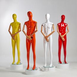 Nice Customised Colourful Men Mannequin Full Body Style Model With Electroplated Silver Head