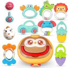 Wholesale Infant Toys 10pcs Baby Rattle Teether Sensory Teething Toy Newborn for Babies 0-6-12 Months Gift Early Educational