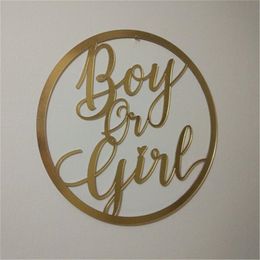Custom Boy or Girl Gender Reveal Backdrop Babyshower Personalized Baby Shower Decor Acrylic Hang Wall Sign 220712