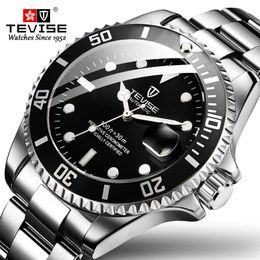 Tevise Men Mechanical Watches Automatic Top Brand Luxury Waterproof Steel Quartz Men Wristwatches Relogio Masculino 220623