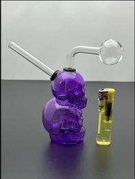 The new Colour acrylic hookah Wholesale Glass bongs Oil Burner Glass Water Pipes Rigs Smoking Free