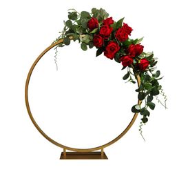 Party Decoration 10pcs Romantic Wedding Gold Or Silver Metal Iron Flower Arch Stand Support For Floral StandParty