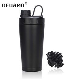 Custom Protein Shaker Stainless Steel Water Cup Double Wall Vacuum Insulated Bottle Leak Proof Sport Drinkware 20oz 220706