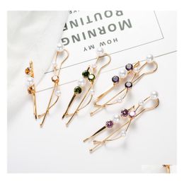 Hair Clips Barrettes Fashion Jewelry Womens Faux Pearl Hairpin Clip Bobby Pin Barrette Accessories 2Pcs/Set Drop Delivery Hairjewel Dhlgr