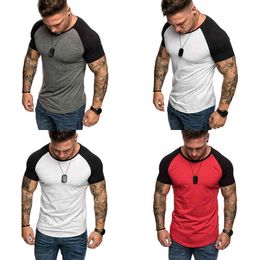 Solid Color Short Sleeve T Shirts Men 2022 Summer High Quality Raglan T-shirt Fashion Hip Hop Top Tees Simple Style Blank Shirt Y220606